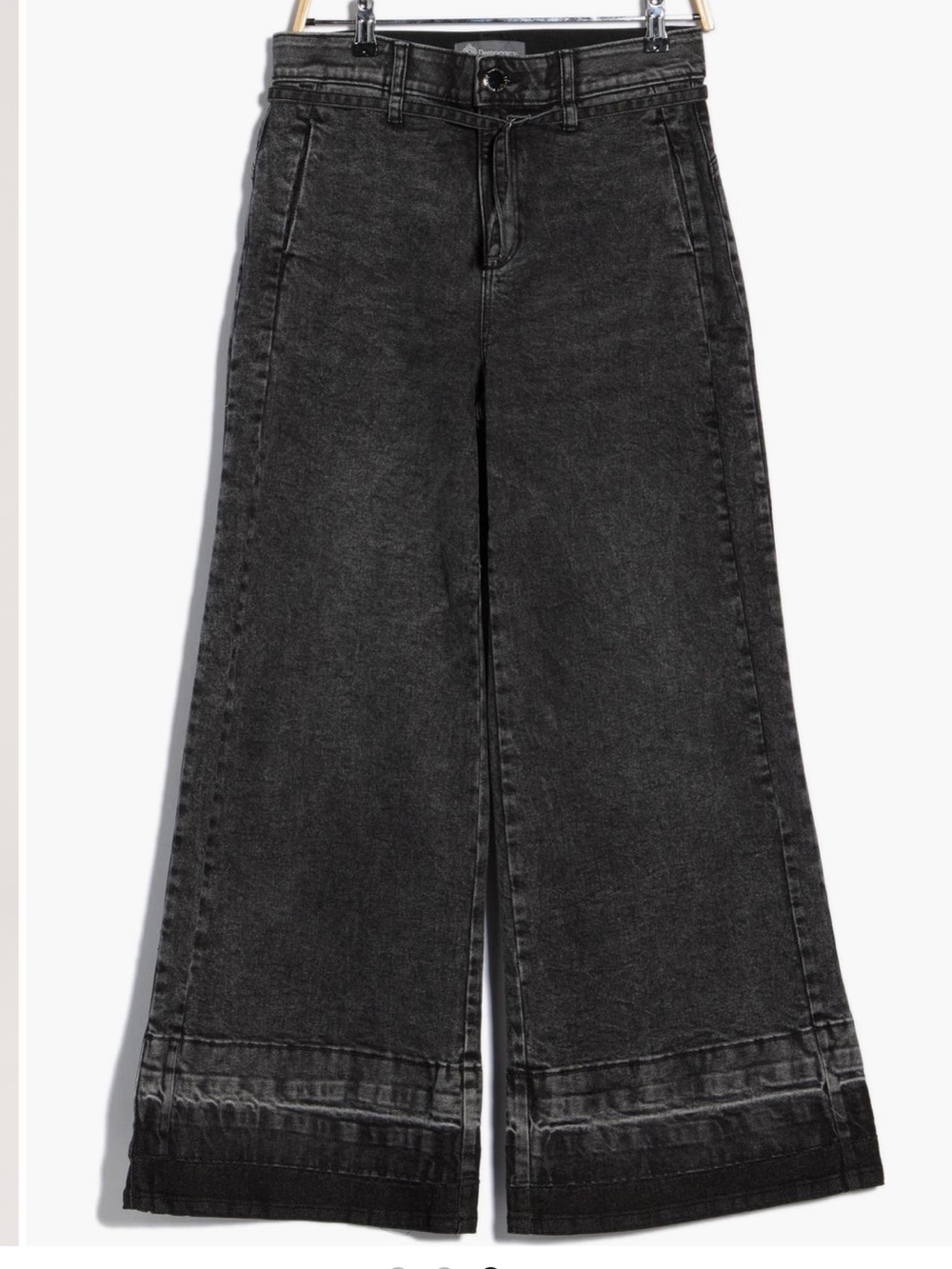 Democracy Black Washed Wide-Leg Jeans runs big